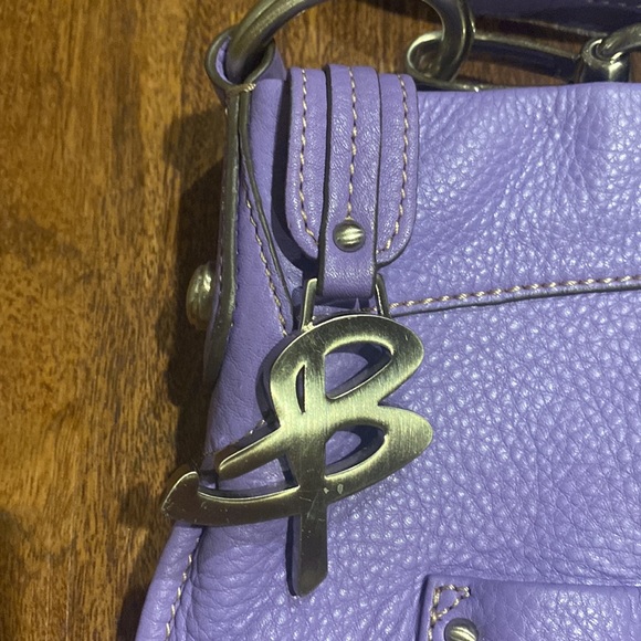 b. Makowsky Purple Slim Genuine Pebbled Leather Crossbody Bag - Picture 3 of 15